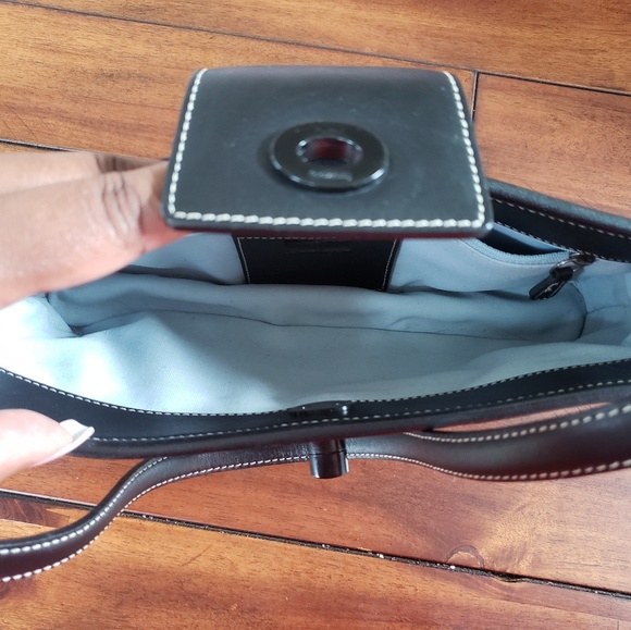 Coach Woven Straw & Leather Handbag (style #6184) - Picture 3 of 6